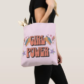 Tote Bag Fille Power conception de texte avec étoiles (De près)