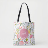 Tote Bag Fille rose monogrammed floral (Devant)