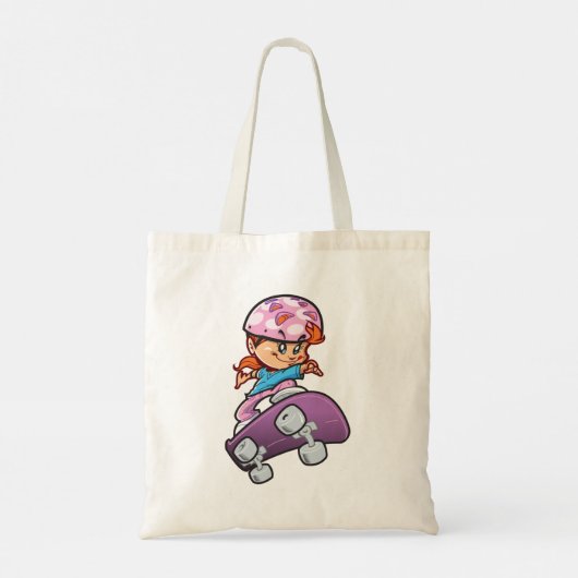 Tote Bag Fille Skateboarder (Dos)