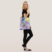 Tote Bag Fille sur nuage peinture soleil et arc-en-ciel - I (Sur le modèle)