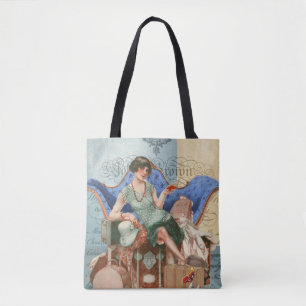 Tote Bag Fille vintage Flapper à Paris