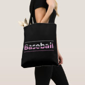 Tote Bag Filles Baseball - Typographie Géométrique Rose (De près)