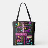 Tote Bag Filles colorées Gymnastique Glossaire Typographie (Dos)