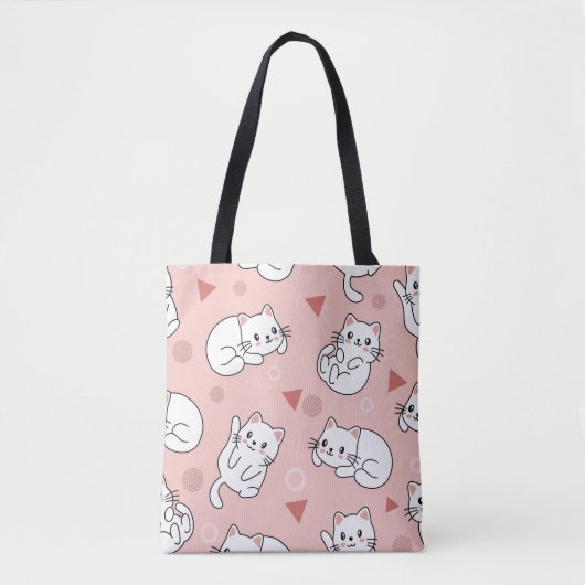 Tote Bag Filles Cute Kitty Motif de chat (Devant)