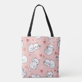 Tote Bag Filles Cute Kitty Motif de chat (Dos)