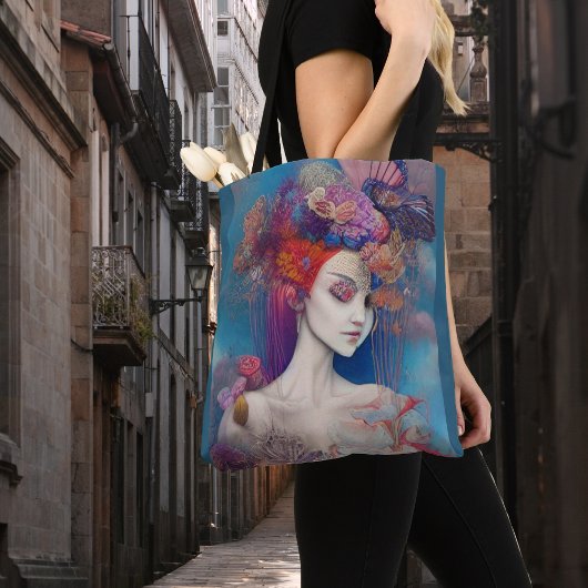 Tote Bag Filles Fantaisistes Visage Nymphe Fée Sorcière Mag