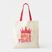 Tote Bag Filles funky Power Couronne Or étoiles rose rouge (Dos)