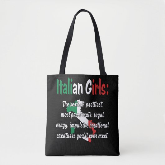 TOTE BAG FILLES ITALIENNES FUNNY (Devant)