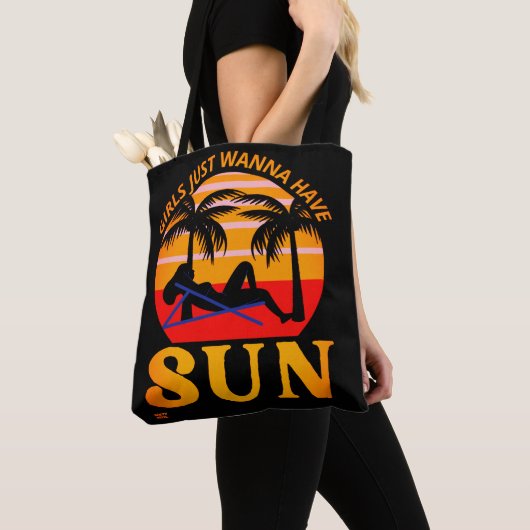Tote Bag "FILLES JUST WANNA have SUN" drôle de cadeau de va (De près)