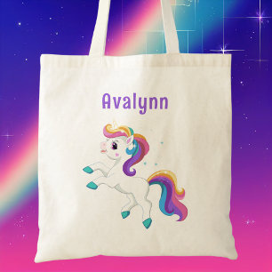 Tote Bag Filles Licorne Mignonnes Arc-en-ciel Moderne Enfan