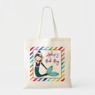 Tote Bag filles Mermaid livre scolaire personnalisé