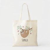 Tote Bag Filles mignonne couchant couchage Animal et nom En (Devant)