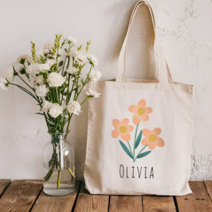 Tote Bag Filles mignonnes et élégantes Fleurs roses