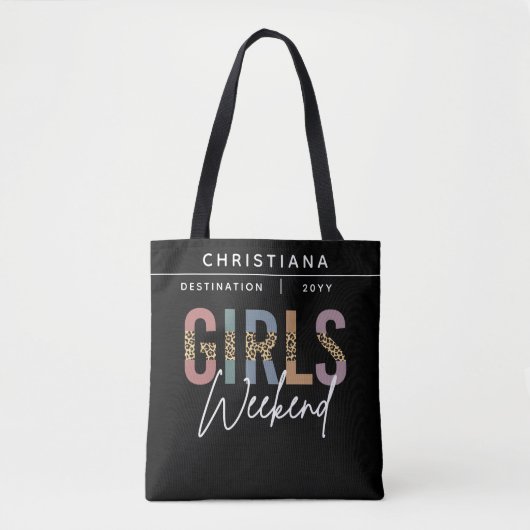 Tote Bag Filles personnalisées Week-end Cheetah Print Girls (Devant)