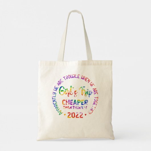 Tote Bag Filles Voyage Moins Cher Qu'Une Thérapie Tie Dye F (Dos)