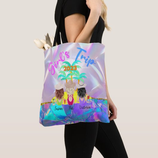 Tote Bag filles voyage personnalisé plage personnalisée (De près)