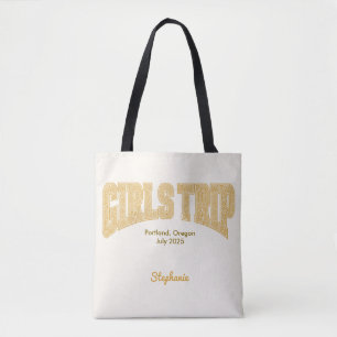 Tote Bag FILLES VOYAGE Varsity coucher de soleil d'été Ditz