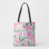 Tote Bag Fille's Weekend Preppy Alligator Vin rose vert (Devant)
