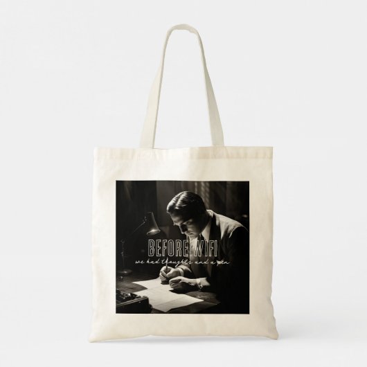 Tote Bag Film-Noir 1930 - Avant WiFi - Réflexions Et Stylo (Dos)