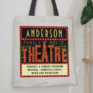 Tote Bag Film Theatre Marquee Home Cinéma Nom personnali