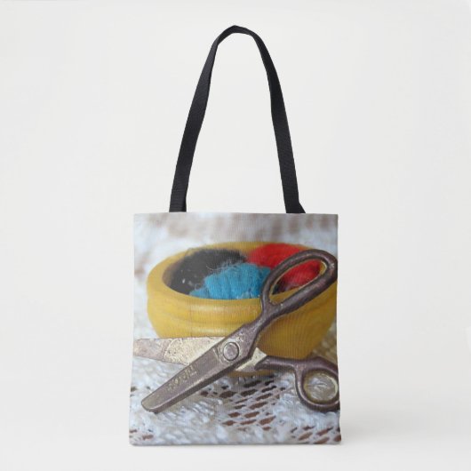 Tote Bag Fils et ciseaux - fourre-tout (Devant)