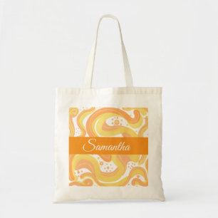 Tote Bag Fils Orangés Et Jaunes Avec Points
