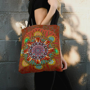 Tote Bag Filtre Floral Rouge de Squire Manipur Mandala