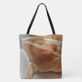 Tote Bag Fin barbue orange drôle de dragon vers le haut (Dos)