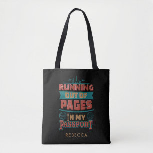 Tote Bag Fin de l'exécution des pages Nom amusant Passeport