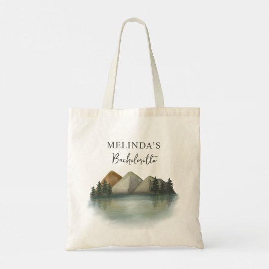 Tote Bag Fin de semaine Rustic Mountain & Lake Bachelorette (Dos)
