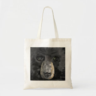 Tote Bag Fin tirée par la main de visage d'ours noir