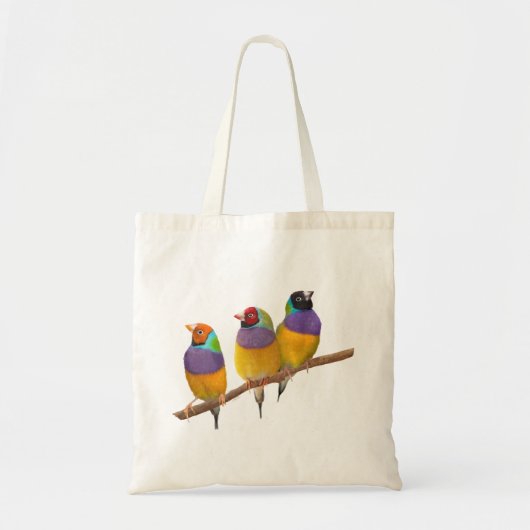 Tote Bag Finches gouldiennes colorées dans les Pastels (Devant)
