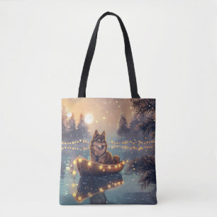 Tote Bag Finlandais Lapphund Noël Festive Voyage