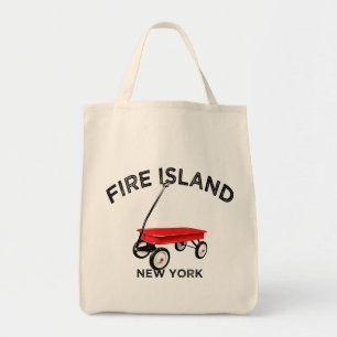 Tote Bag Fire Island grande version Chariot Rouge Long Isla