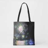 Tote Bag Fireworks Bateau Artsy Aquarelle Océan (Devant)
