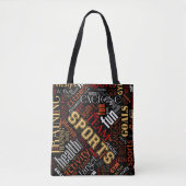 Tote Bag Fitness Word Cloud Rouge/Blanc ID284 (Devant)