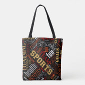 Tote Bag Fitness Word Cloud Rouge/Blanc ID284 (Dos)