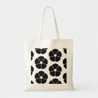 Tote Bag Five-Petal Black Flower