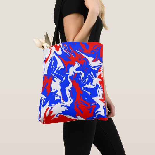 Tote Bag Flacons de rouge, blanc et bleu (De près)