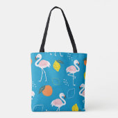 Tote Bag Flamant rose à thème tropical Fruits sur Arrière - (Dos)