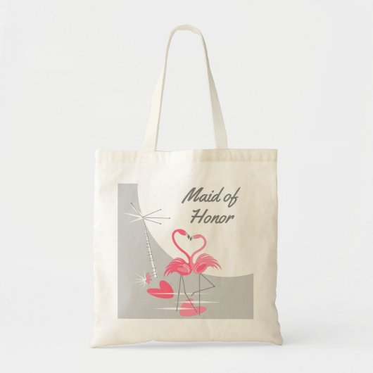 Tote Bag Flamant rose Amour Grande Lune Maid of Honor fourr (Devant)