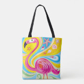 Tote Bag Flamant rose avec étoile de mer (Dos)
