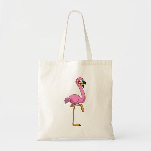 Tote Bag Flamant rose avec lunettes (Devant)