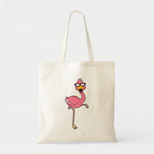 Tote Bag Flamant rose avec lunettes de soleil (Devant)