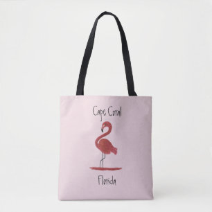 Tote Bag Flamant rose - corail la Floride de cap