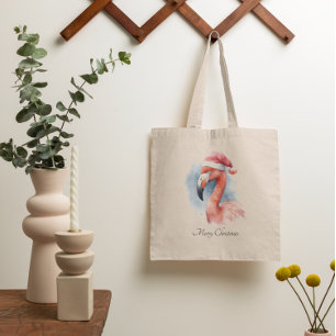 Tote Bag Flamant rose de Noël, flamant