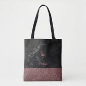 Tote Bag Flamant rose de Parties scintillant rose Gold Faux (Devant)