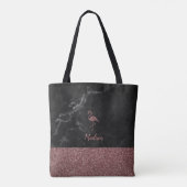 Tote Bag Flamant rose de Parties scintillant rose Gold Faux (Dos)