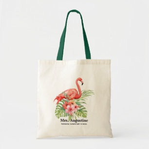 Tote Bag Flamant Rose Enseignant Personnalisé École