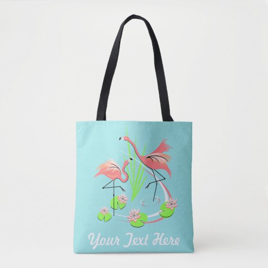Tote Bag Flamant rose Fandango Duo Texte sur multi-dos (Devant)